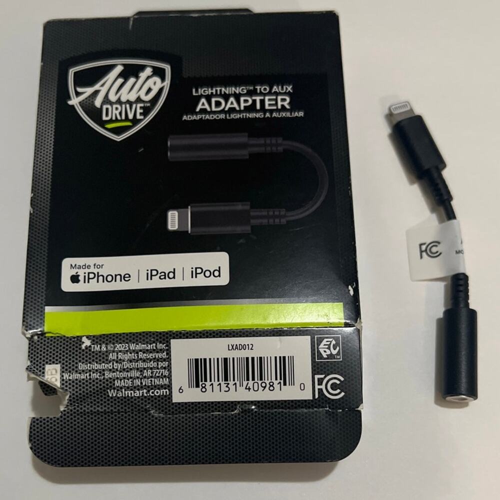 Auto Drive Apple Lightning to AUX Adapter for Apple iPhone iPad iPod New